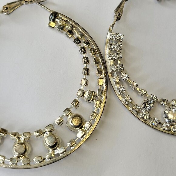 Silver Tone Hoop Earrings - Picture 4 of 12